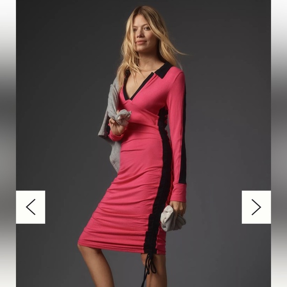 Daily Practice Anthropologie S NWT fitted stretch casual midi dress - Picture 1 of 13